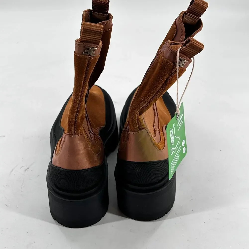 Sam Edelman Lulia Chelsea Boots 6 NWT Tan Suede Platform Lug Sole Ankle Calf